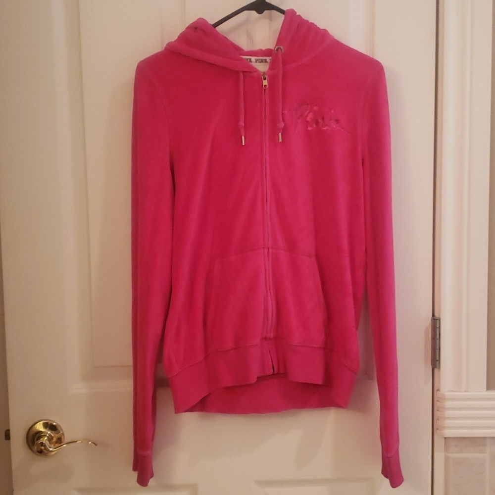 Victoria Secret Pink Velvet Zip Hoodie